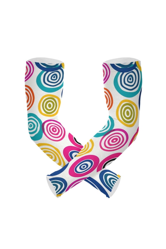 Texture Circle UV Sun Protection Arm Sleeves UPF 50+ Compression Cooling Sleeve 1 Pair