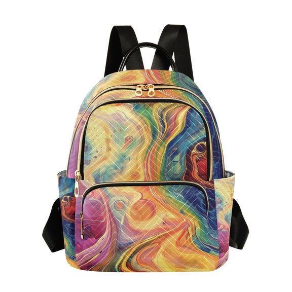 ALAZA Tie Dye Colorful Womens Travel Laptop Backpack Large Daypack Ladies Shoulder Bags M