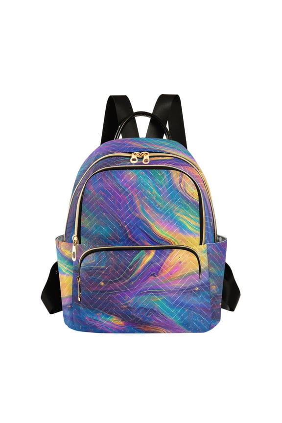 Tie Dye Rainbow Pattern Womens Travel Laptop Backpack Large Daypack Ladies Shoulder Bags M