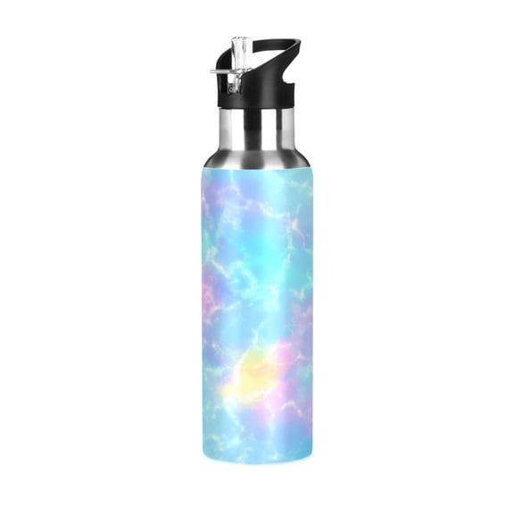 ALAZA Tie Dye Water Bottle Insulated Flask Stainless Steel Straw Lid 20 oz
