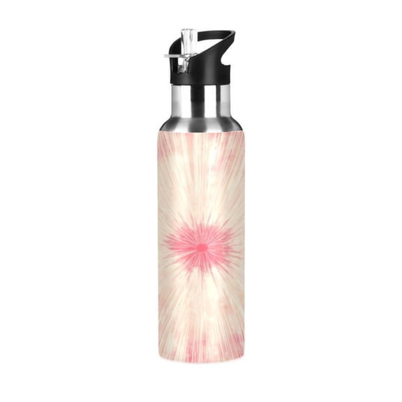 ALAZA Tie-dye Pattern Water Bottle Insulated Flask Stainless Steel Straw Lid 20 oz