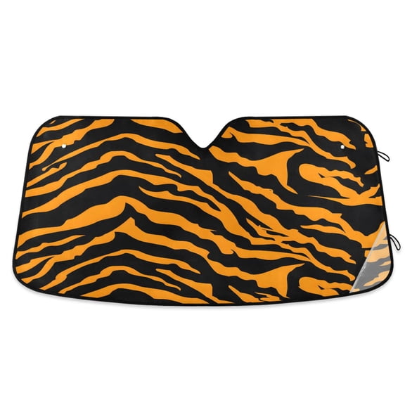 ALAZA Tiger Print Background Windshield Sun Shade Car Foldable Sun Visor Block UV Rays Protector 55"x27.6"
