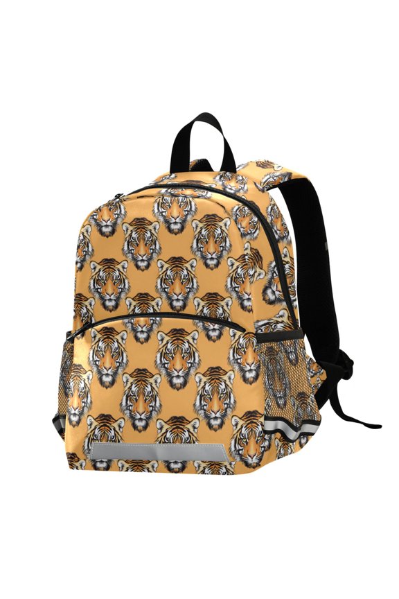 Tigers Face School Backpack Elementary Student Bookbag