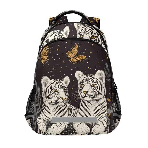 ALAZA Tigers and Butterflies Backpack Elementary School Bag Bookbag Travel Rucksack