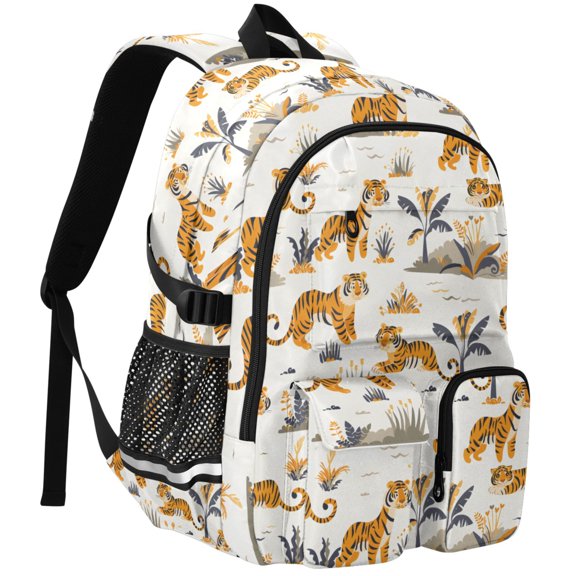 ALAZA Tigers and Palm Leaves Print Student Backpack School Bookbag Large Laptop Daypack Travel Bag