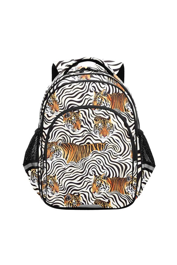 Tigers in Stripes School Backpack Elementary Bag Bookbag Travel Rucksack