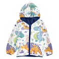 ALAZA Toddler Polar Fleece Jacket Cute Cartoon Dinosaurs Kids Hooded