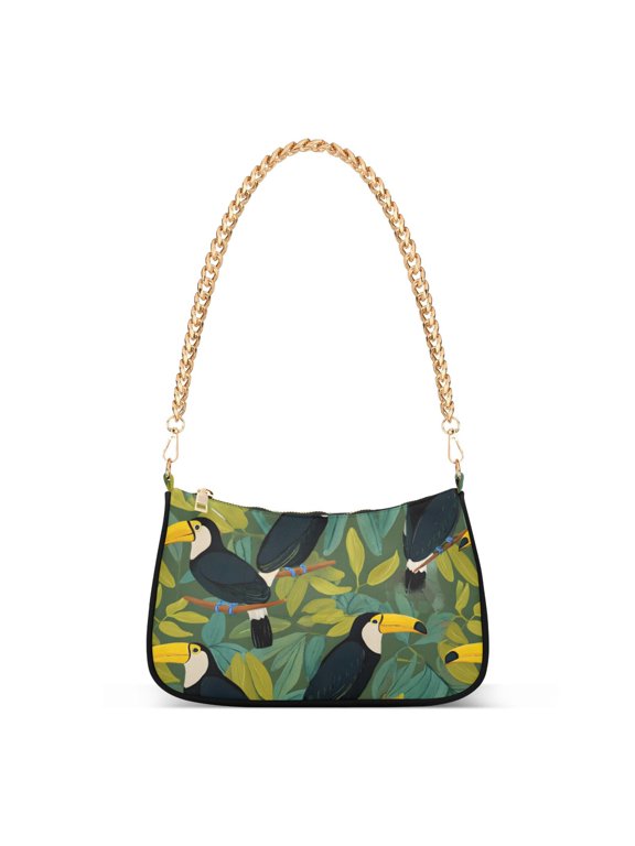 Toucan Leaf Women's Chain Shoulder Bag Hobo Handbag Tote Crossbody Purse
