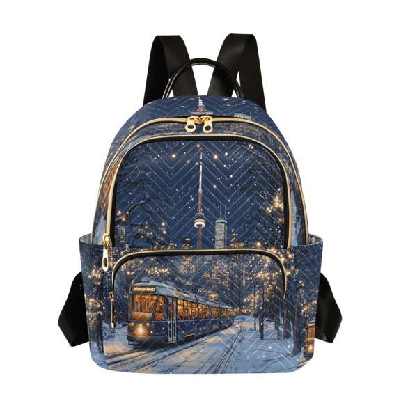 ALAZA Train Winter View Womens Travel Laptop Backpack Large Daypack Ladies Shoulder Bags S