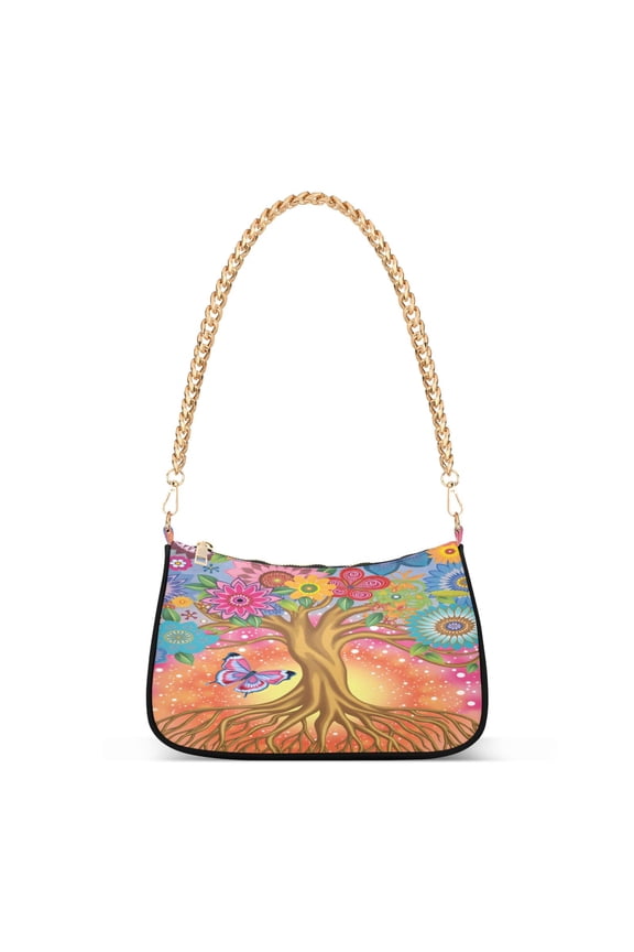 Tree Boho Butterfly Women's Chain Shoulder Bag Hobo Handbag Tote Crossbody Purse