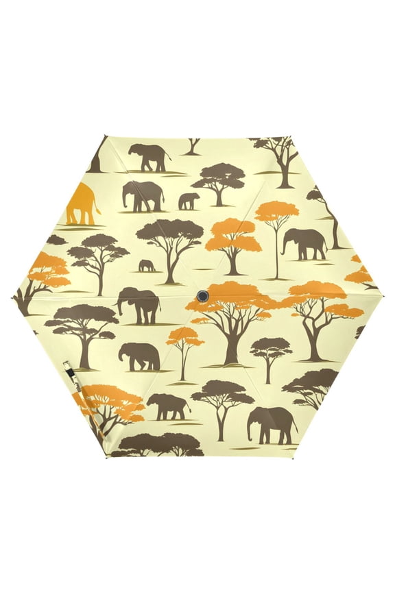 Tree Forest UPF 50+ Compact Folding Umbrella for Rain Travel Umbrella Packable