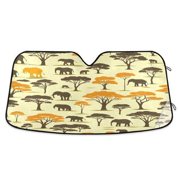 ALAZA Tree Forest Windshield Sun Shade Car Foldable Sun Visor Block UV Rays Protector 53"x23.5"
