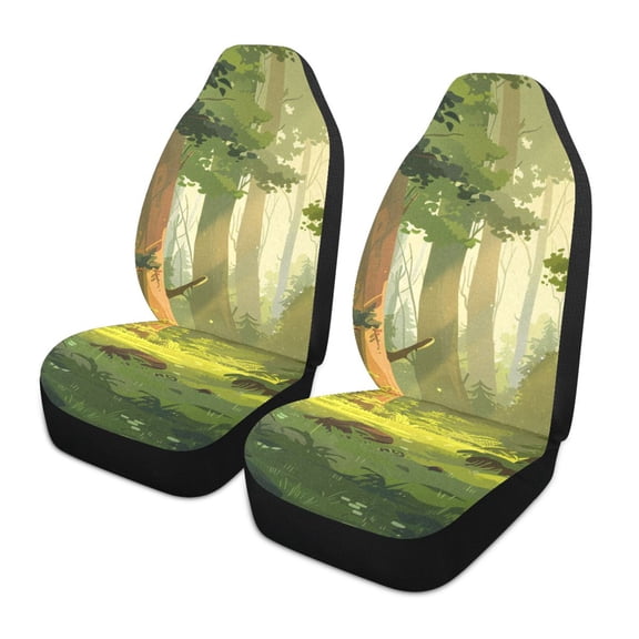 ALAZA Trees Forest Car Seat Covers 2 PCs Universal Auto Front Seats Interior Protector