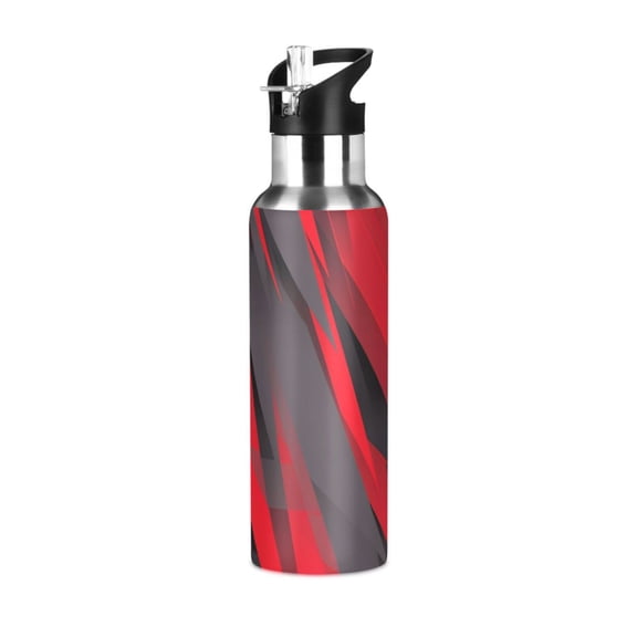 ALAZA Triangle Geometry Pattern Water Bottle Insulated Flask Stainless Steel Straw Lid 20 oz
