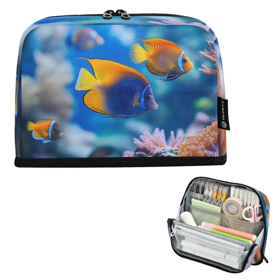 ALAZA Tropical Fish Ocean Pencil Case Pen Pouch Bag Large Capacity Organizer