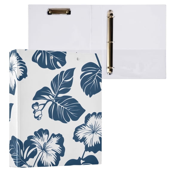 ALAZA Tropical Flower-t1 Hardcover 3 Ring Binder 1.5" Round Rings Interior Pockets Binders Organizer 1 Pack