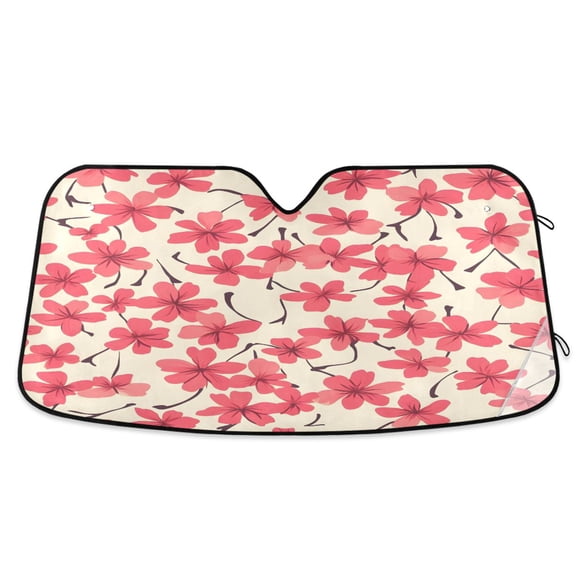 ALAZA Tropical Flowers-t3 Windshield Sun Shade Car Foldable Sun Visor Block UV Rays Protector 53"x23.5"