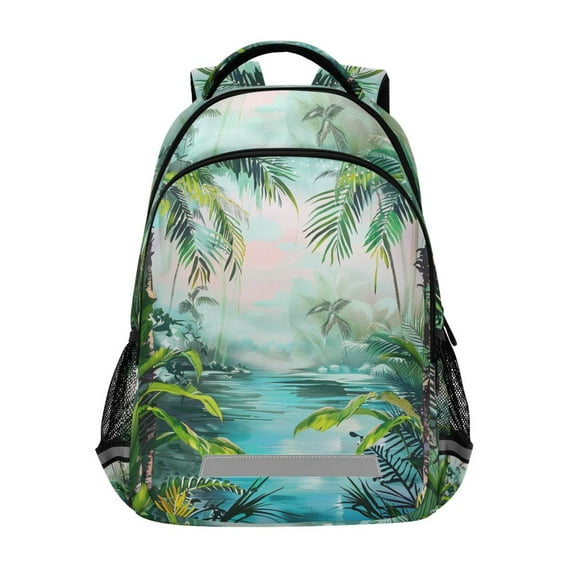 ALAZA Tropical Forest Backpack Elementary School Bag Bookbag Travel Rucksack