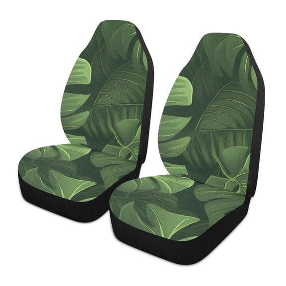 ALAZA Tropical Leaf Car Seat Covers 2 PCs Universal Auto Front Seats Interior Protector