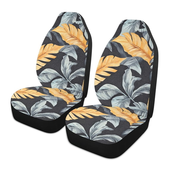 ALAZA Tropical Leaf Car Seat Covers 2 PCs Universal Auto Front Seats Interior Protector