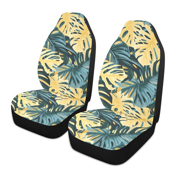 ALAZA Tropical Leaf-n3 Car Seat Covers 2 PCs Universal Auto Front Seats Interior Protector