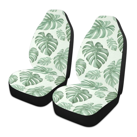 ALAZA Tropical Leaves Car Seat Covers 2 PCs Universal Auto Front Seats Interior Protector