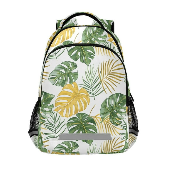 ALAZA Tropical Leaves Green Backpack Elementary School Bag Bookbag Travel Rucksack
