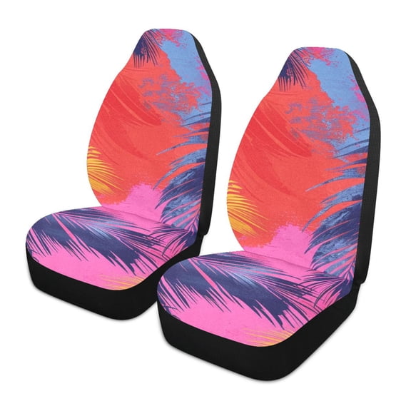 ALAZA Tropical Palm Leaves Car Seat Covers 2 PCs Universal Auto Front Seats Interior Protector