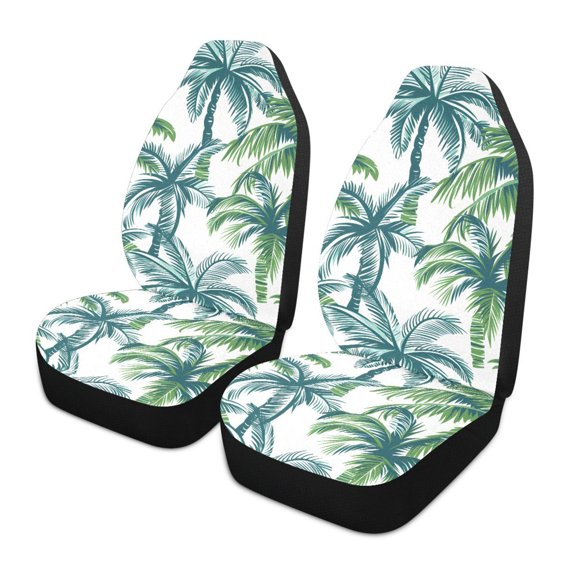 ALAZA Tropical Palm Tree Leaves Car Seat Covers 2 PCs Universal Auto Front Seats Interior Protector