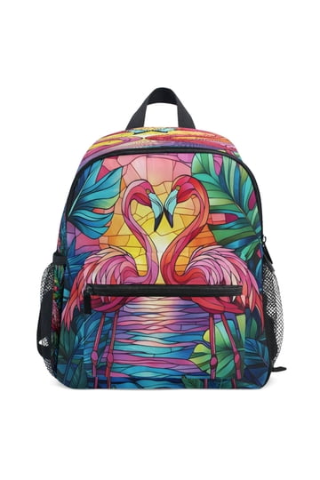 flamingo pattern mini backpack Small Backpack-Wipeable Trolly Pass for luggage compatibility FORMRS Mini Backpack Purse for