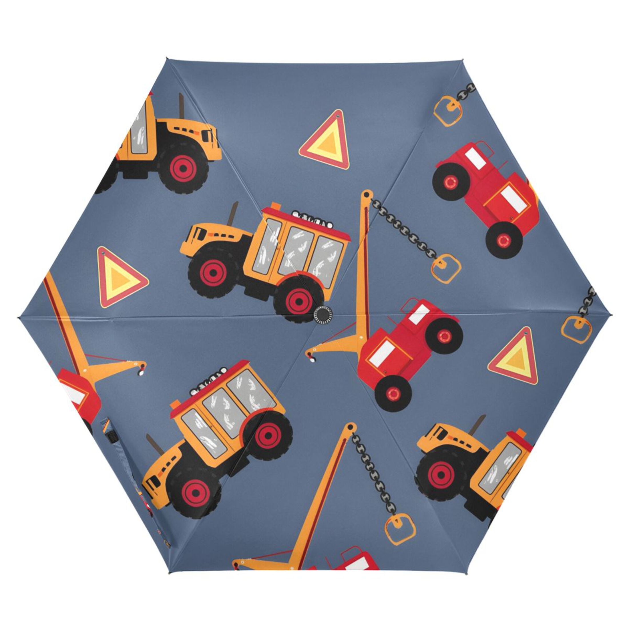 ALAZA Truck Cartoon UPF 50+ Compact Folding Umbrella for Rain Travel Umbrella Packable