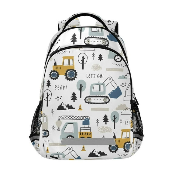 ALAZA Truck Excavator Car Backpack Elementary School Bag Bookbag Travel Rucksack