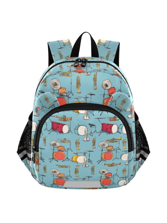 Trumpet Drums Pattern Mini Backpack School Bookbag Age 3-7 Small