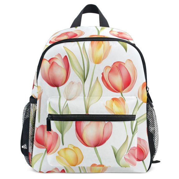 ALAZA Tulip Flowers Pattern School Backpack Student Bookbag Mini Bag
