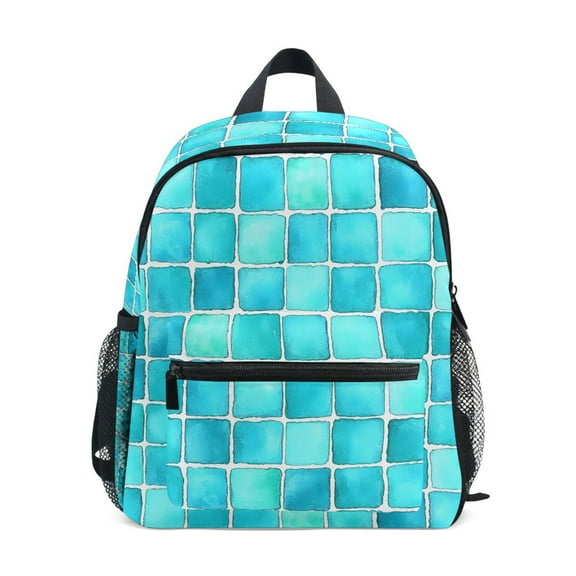 ALAZA Turquoise Checkered School Backpack Small Bookbag Mini Bags