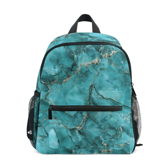 ALAZA Turquoise Marble School Backpack Small Bookbag Mini Bags