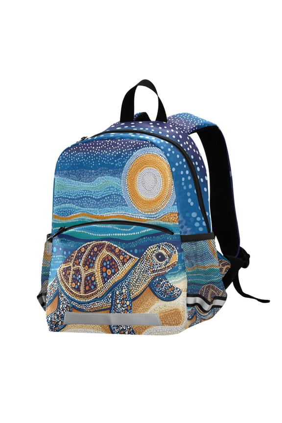 Turtle Art Paint School Backpack Elementary Student Bookbag