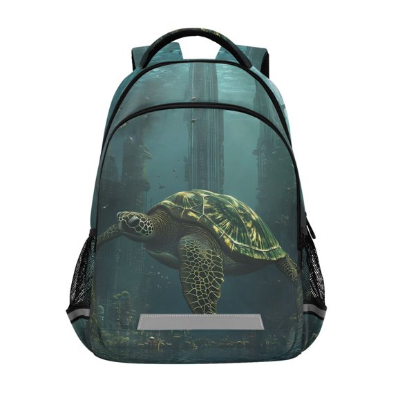 ALAZA Turtle City View Backpack Elementary School Bag Bookbag Travel Rucksack