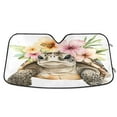 thumbnail image 1 of ALAZA Turtle Flower Tropical Windshield Sun Shade Car Foldable Sun Visor Block UV Rays Protector 53"x23.5", 1 of 8