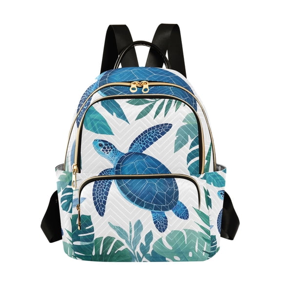 ALAZA Turtle Palm Leaves Womens Travel Laptop Backpack Large Daypack Ladies Shoulder Bags S