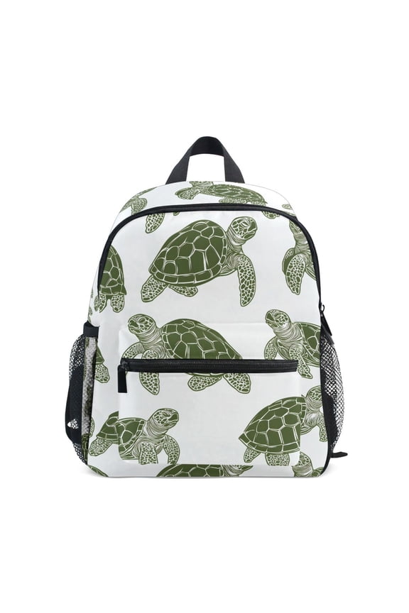 Turtle Retro School Backpack Small Bookbag Mini Bags