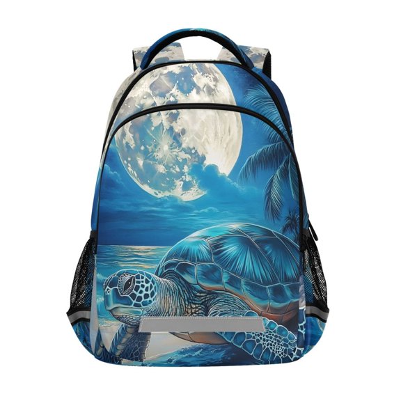 ALAZA Turtle at Night Backpack Elementary School Bag Bookbag Travel Rucksack