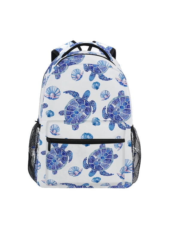 Turtles Seashells Pattern Kids School Backpack Elementary Student Bookbag for Girls Boys Laptop Bags Travel Daypack