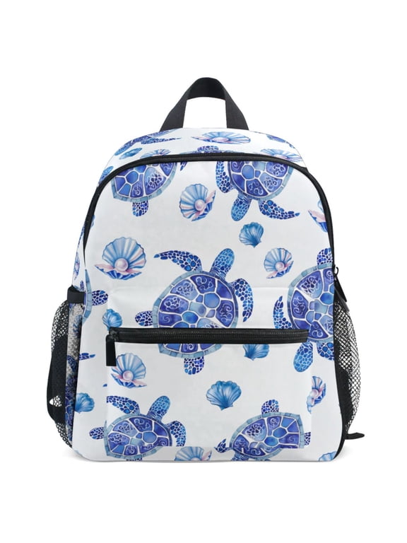 Turtles Seashells Pattern Kids Backpack for Preschool Kindergarten Toddler Bags
