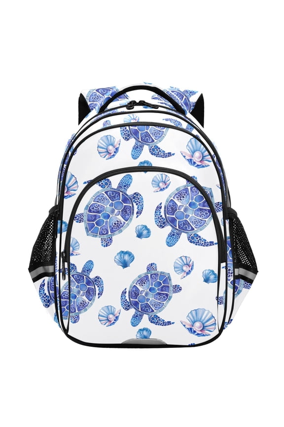 Turtles Seashells School Backpack Elementary Bag Student Bookbag Travel Rucksack
