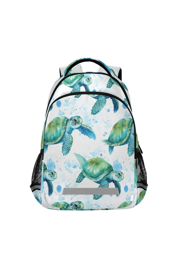 Turtles in Ocean Backpack Elementary School Bag Bookbag Travel Rucksack