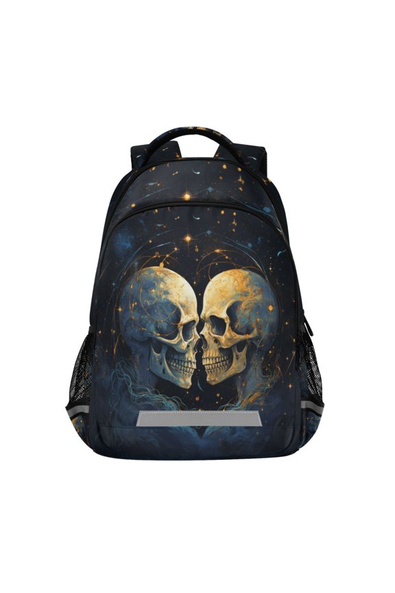 Two Human Skeleton Backpack Elementary School Bag Bookbag Travel Rucksack