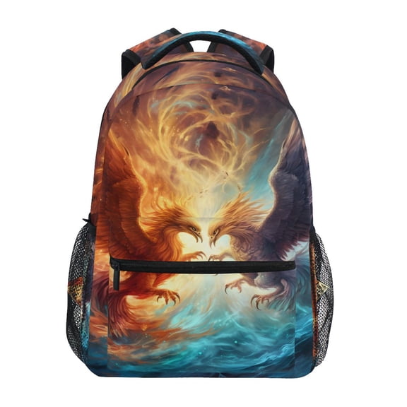 ALAZA Two Phoenix Flying Pattern School Backpack Elementary Stylish Bookbag Laptop Bags Travel Daypack