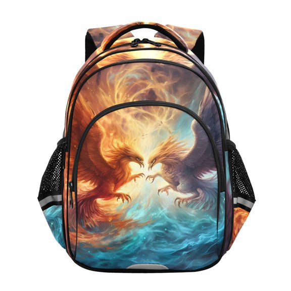 ALAZA Two Phoenix Flying School Backpack Elementary Bag Bookbag Travel Rucksack