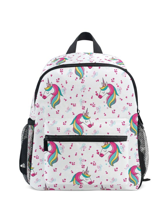 Unicorn Bows Pattern Kids Backpack for Preschool Kindergarten Toddler Bags